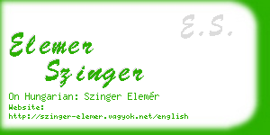 elemer szinger business card